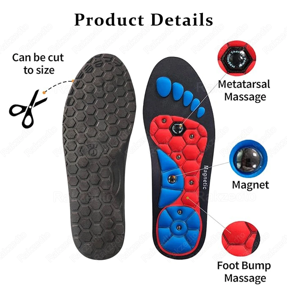 Medical Magnetic Insoles for Weight Loss Slimming Man Woman Plantar Fasciitis Foot Acupressure Massage Insoles With Arch Support