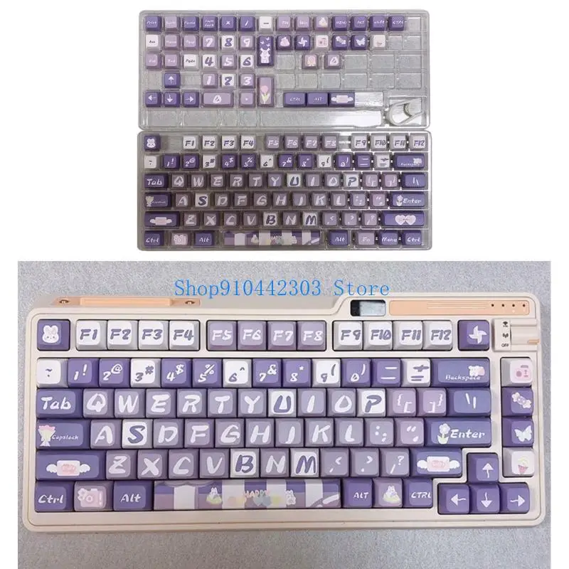

652F 122Keys/Set XDA Profile Hydrangea Keycaps PBT Dye Sublimation Keycaps for Mechanical Keyboards