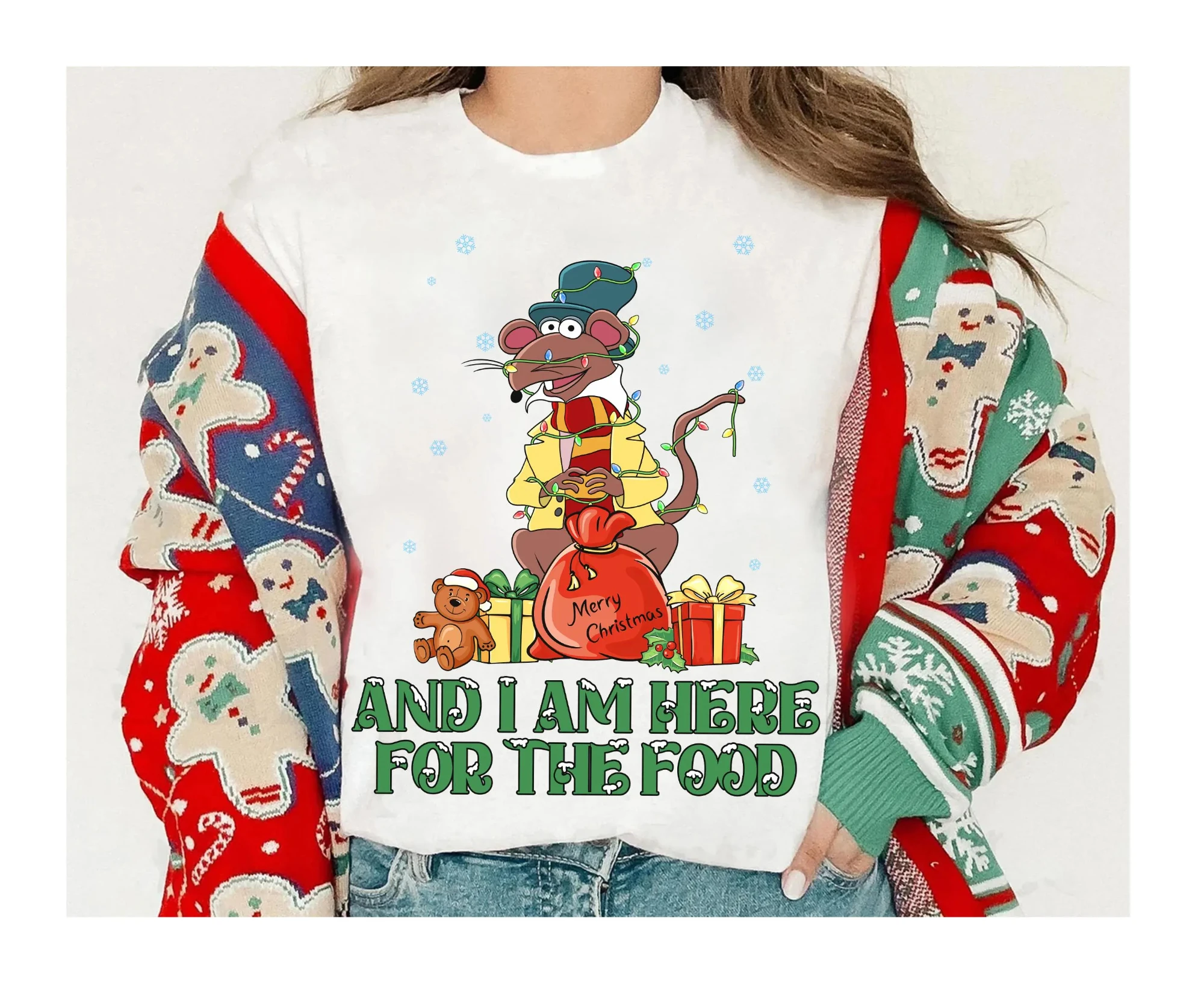 قميص ديزني Muppets Christmas Carol، قميص أضواء عيد الميلاد Gonzo وRizzo، تي شيرت للأزواج في عيد الميلاد، قميص عائلة ديزني لاند