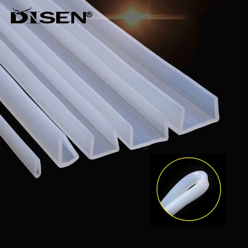 Transparent Silicone U-Shaped Sealing Strip Window Car Door Shower Frameless Glass Edge Weatherstrip Soft Protect