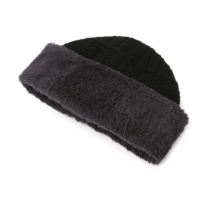 Conjunto de gorro y bufanda de invierno para hombre, acogedor gorro de punto con forro polar, guantes cálidos, bufanda a juego para actividades al aire libre, estilo informal
