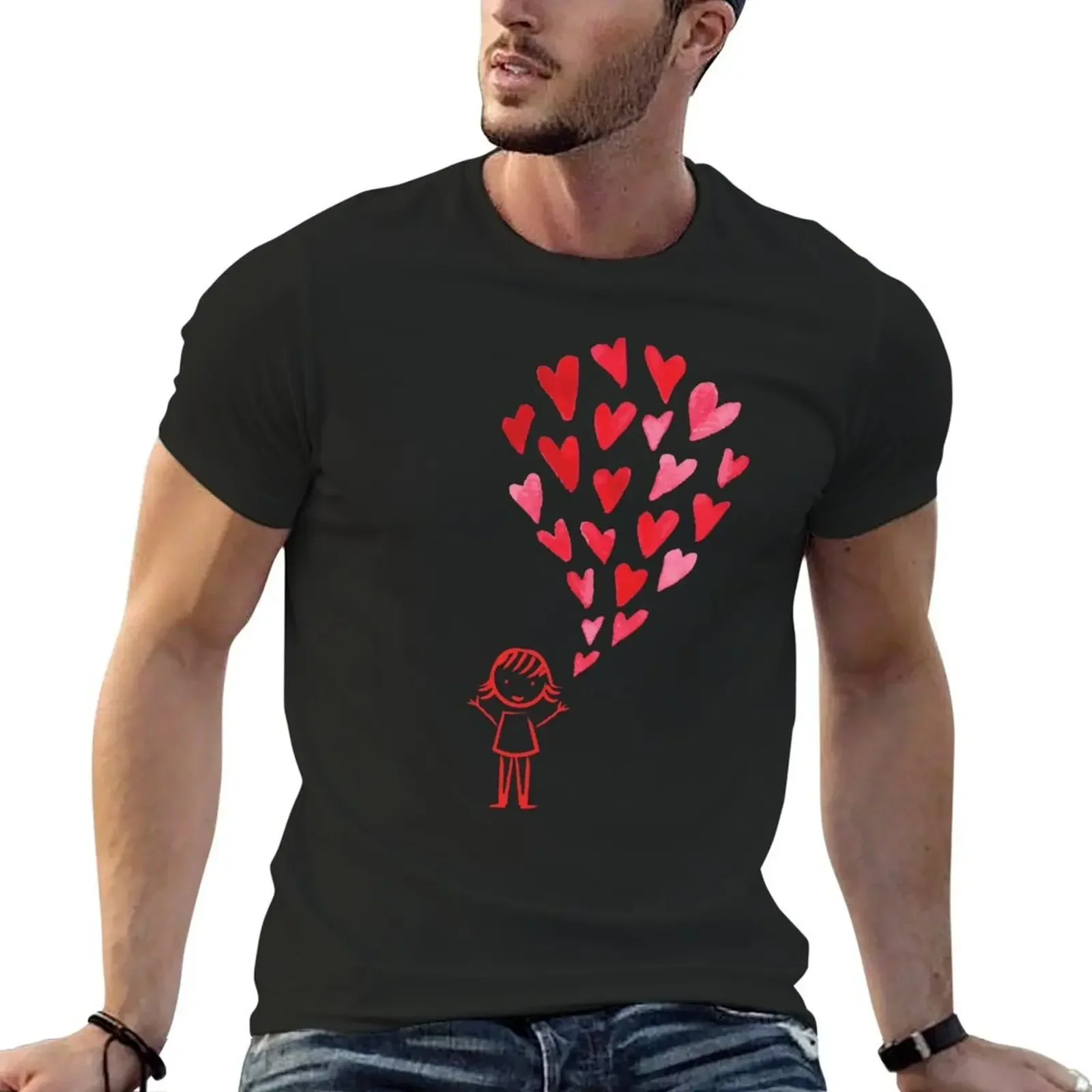 I Love You - Heart Balloons - Watercolor - Watercolour T-Shirt heavyweights cute tops vintage clothes mens funny t shirts