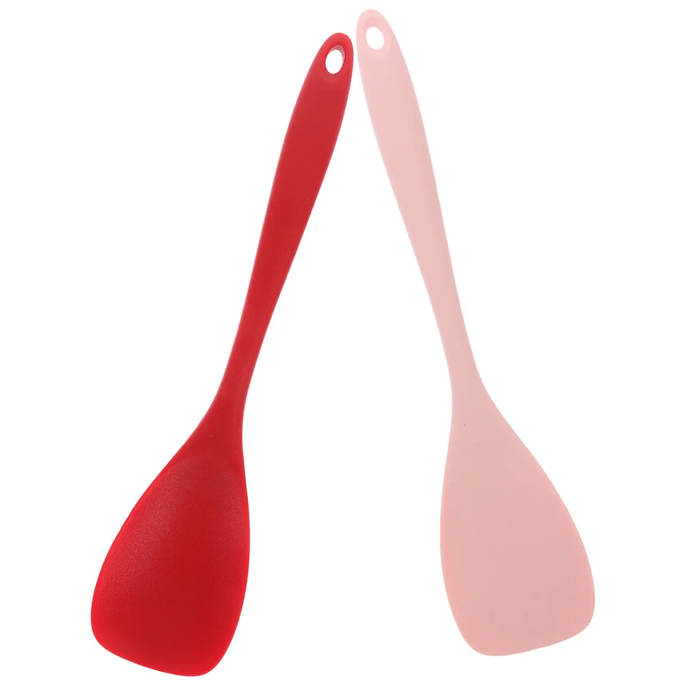

2pcs Silicone Kitchen Spatula Non-Stick Cooking Utensil Heat Resistant Turner For Wok Frying Pancake Fish Household Cooking