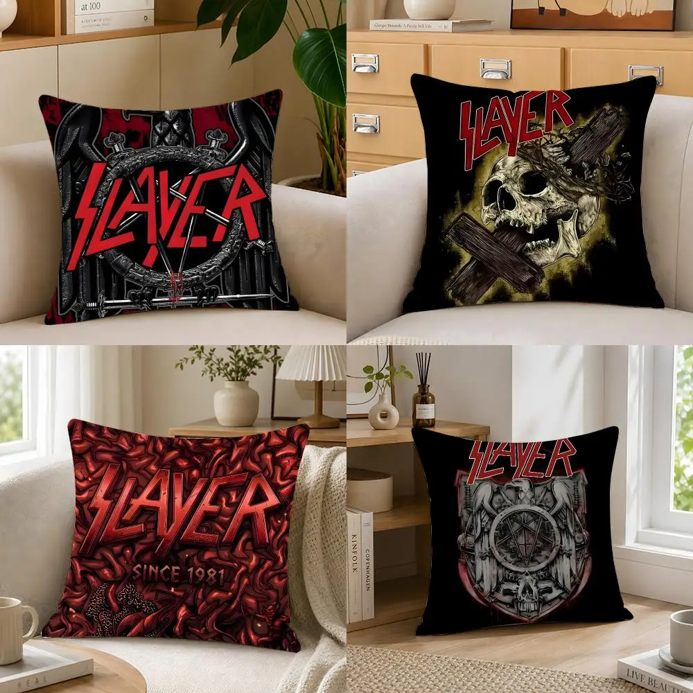 Aggressive Band S-Slayer Cushion Cover Crystal velvet sofa Aesthetic room decor Car seat back cushion