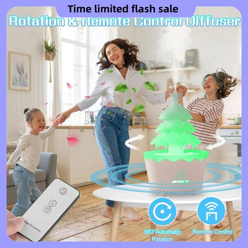 

A40T Lucky Tree ароматерапия диффузоры эфирного масла вращающийся капельный увлажнитель воды для дома 250 мл 7 цветных лампочек