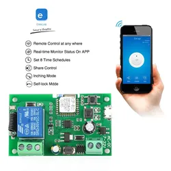 Ewelink Wifi RF Switch Module 1 Way Control DC 5V 7-32v Wireless Remote Control Relay 1 Channel Alexa Googole Home Voice Control