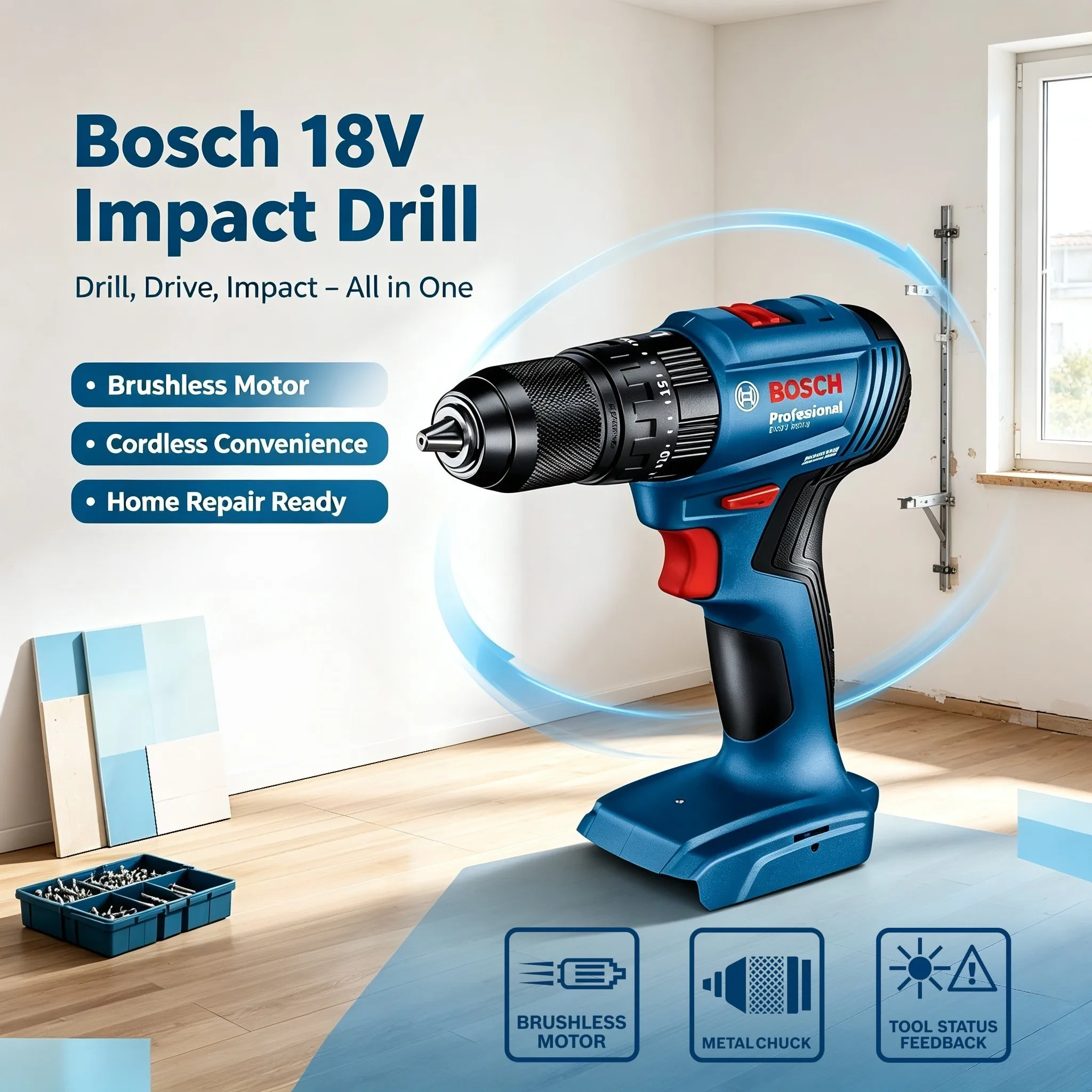 Bosch Drill Gsb 18V - Trapano a percussione senza fili Bosch