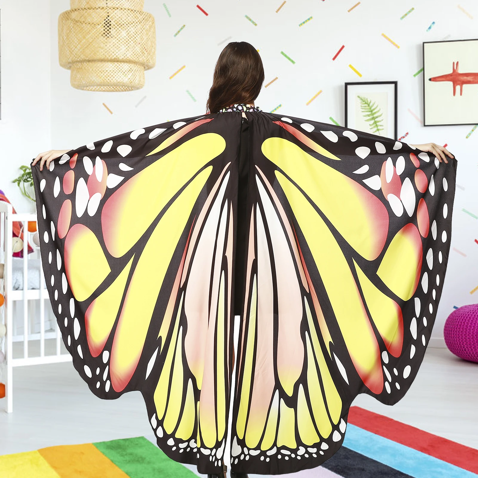 Women Butterfly Wings Shawl Fast and Simple Wear Halloween Costume Wings Suitable for Women Costume Party