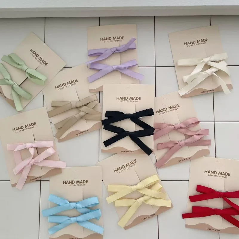 

2 шт., милые заколки для волос с бантом для девочек, двойные заколки для волос в виде утконоса, нежная боковая челка для волос, заколки, очаровательные аксессуары для головных уборов