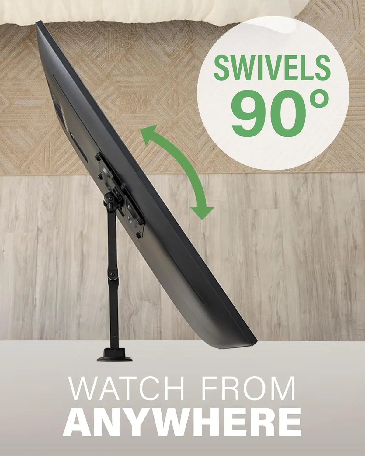 حامل تلفزيون على الحائط لأجهزة التلفاز مقاس 19 بوصة إلى 43 بوصة - رفع أو أقل تلفزيون 2 بوصة بعد التركيب - يزيد من التوافق مع إعدادك