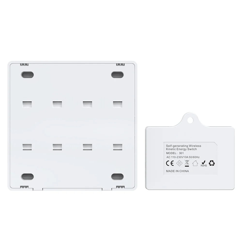 QX-301 RF433 Wireless Kinetic Energy Wall Switch No Battery Required Long Distance Waterproof Self-Powered Light Remote Control