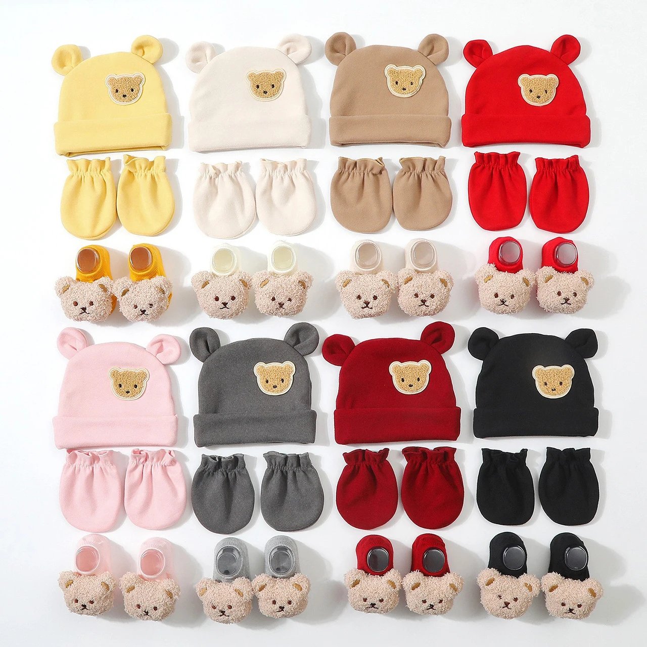 Baby Hat Beanie - 3Pcs Baby Beanie Hat Gloves Socks