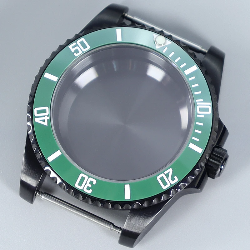 

Black 40mm Watch Diving NH35 MOD case Green Ceramic bezel For SUB Seiko NH35A NH36/34/38 Eta2824 Miyota8215 28.5mm Dial Sapphire