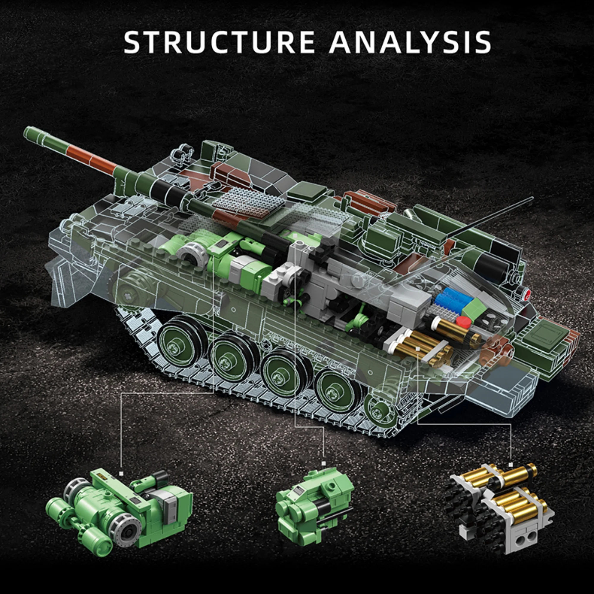 1773pcs Swedish STRV103B Tank - đánh giá và giá Lego Compatible Military Tank