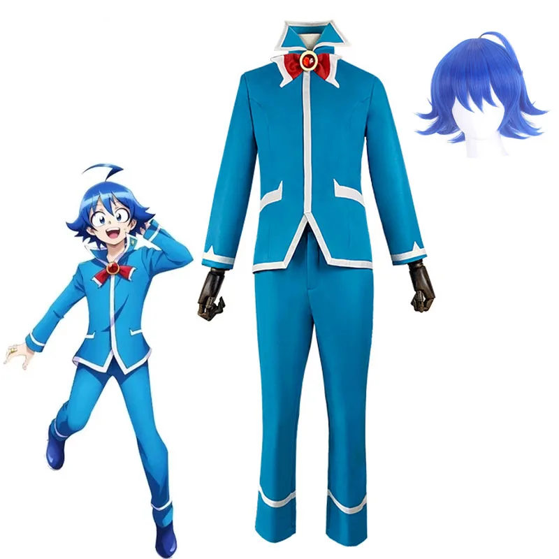 ¡Anime mairamashita! Iruma-kun Osamu Nishi Cosplay Iruma Suzuki disfraz azul uniformes escolares conjunto de zapatos traje de Carnaval de Halloween