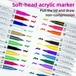 12/24Pcs Propylene Marker pen Soft head waterproof Graffiti water-based marker pen Children's greeting Card, Birthday, graffiti