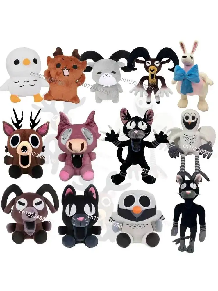 2026 New 99 Nights In The Forest Plush Game Merchandise Brown Stand And Sit Elk Deer White Owl Stuffed Doll Pillow For Kid Gifts