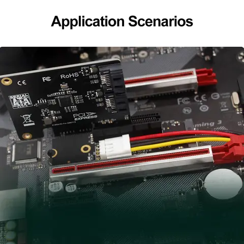 NGFF M.2 a PCI-E 4X SATA Power Riser compatibile con X1 X4 X8 X16 Interfaccia PCI-e Converti adattatore Imballaggio borsa statica