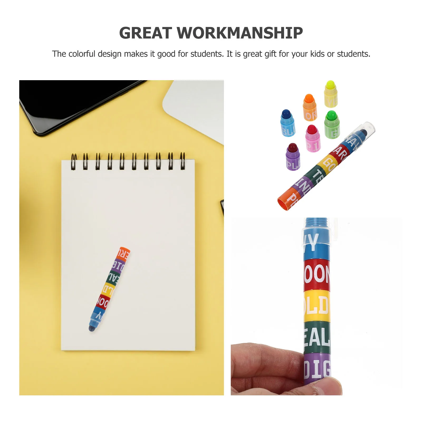 

2 set 2 Sets Assorted Color Highlighter Pens Students Stationery Splicing Design Comfort Grip For Students Notes Marking