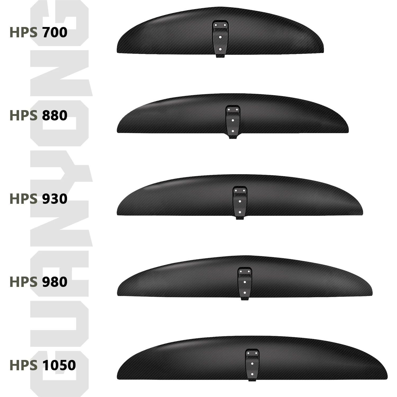 HPS Series Hydrofoil Surfing Front Wing Carbon Fiber Durable High Performance 5 Sizes Available for Improved Surfing Experience