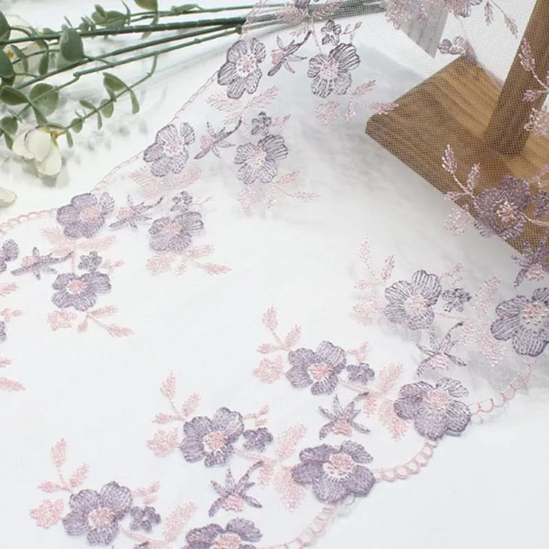 

30Yards Bilateral Embroidered Trim Skirt Hem Underwear Sewing Craft DIY Apparel Fabrics Lace For Clothing