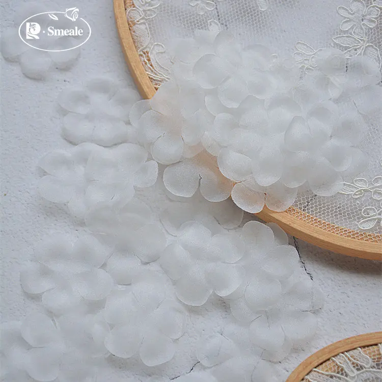 100PCS/Pack 3.6CM Organza Petals DIY 3D Flower Handmade Decorative Flower Pieces Wedding Dress Veil Accessories RS4176