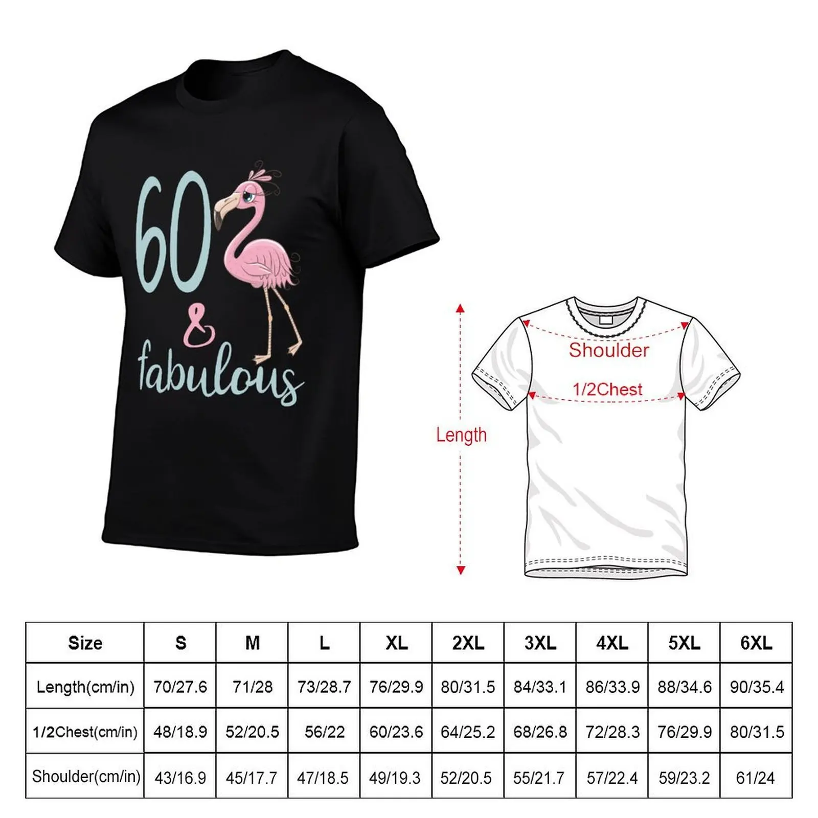 Womens 60th Birthday Party Gift For 60 Years Old Fabulous Flamingo Sixty Bday Outfit For Mom T-Shirt
