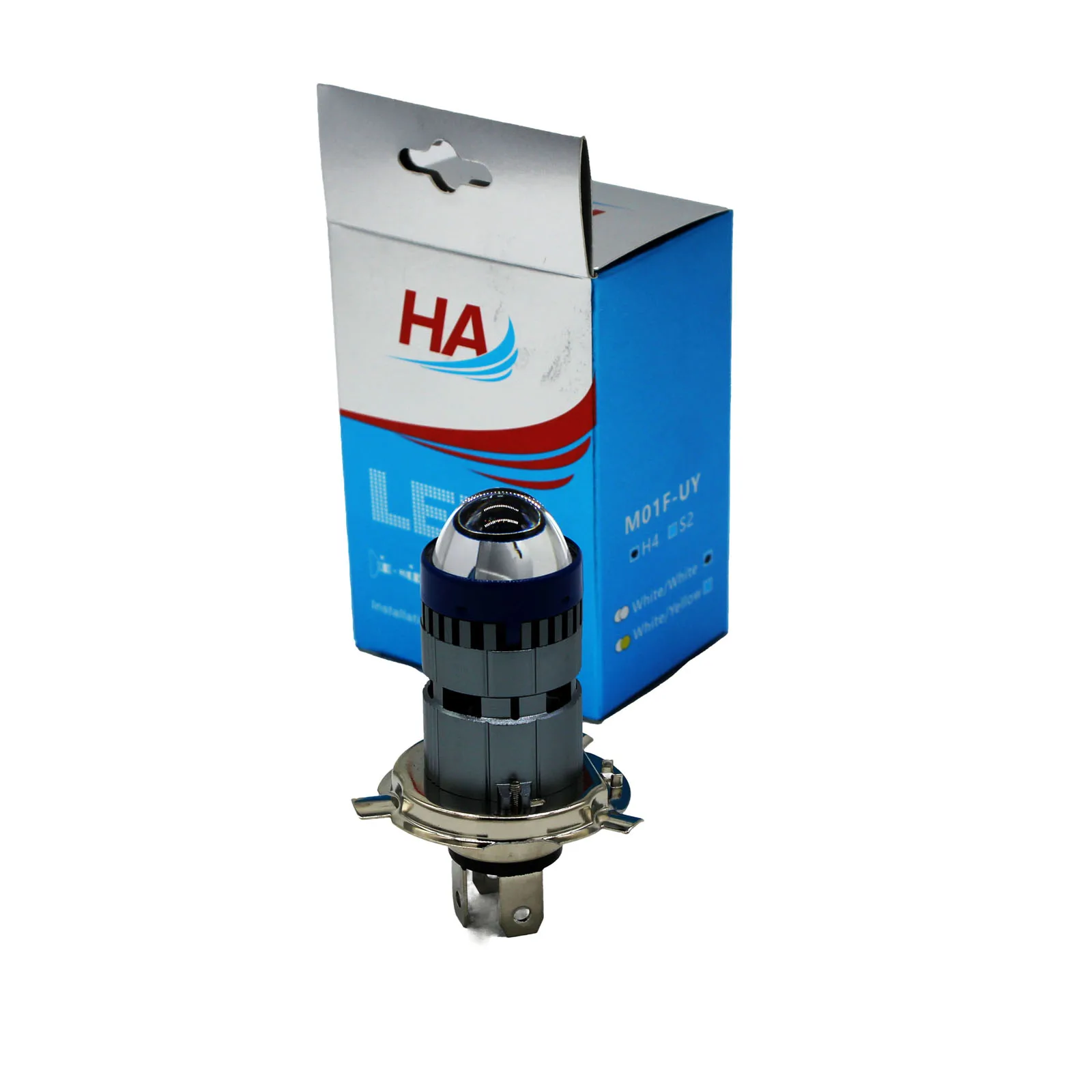 AC DC Led Lens Motorcycle Headlight H4  LED Moto High/Low Beam Led Spotlight Bulbs 3000LM Super Bright Dual Color White
