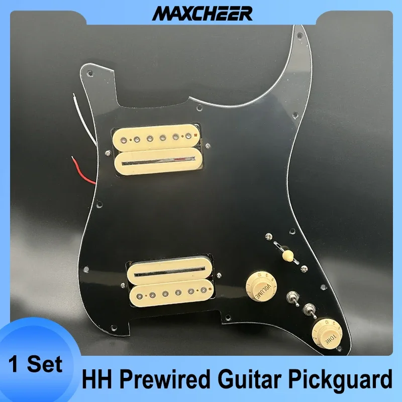 

HH-Coil Splitting Electric Guitar Pickguard Two Blade/Hexagonal Screw Style Output-7.5K/15K Loaded Prewired Scratchplate