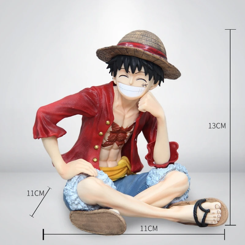 13Cm One Piece Luffyตําแหน่งนั่งยิ้มFaceอะนิเมะรุ่นGkรูปปั้นคอลเลกชันเดสก์ท็อปตกแต่งเครื่องประดับของเล่นของขวัญ