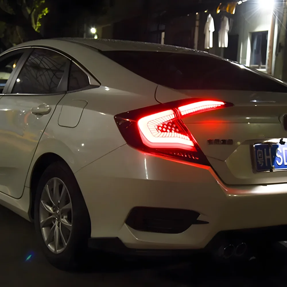 

Для Honda Civic 10th FC FK7 FK8 2016-2021 автомобильные задние фонари в сборе, обновленные автоматические задние фонари, аксессуары для светодиодных сигналов поворота