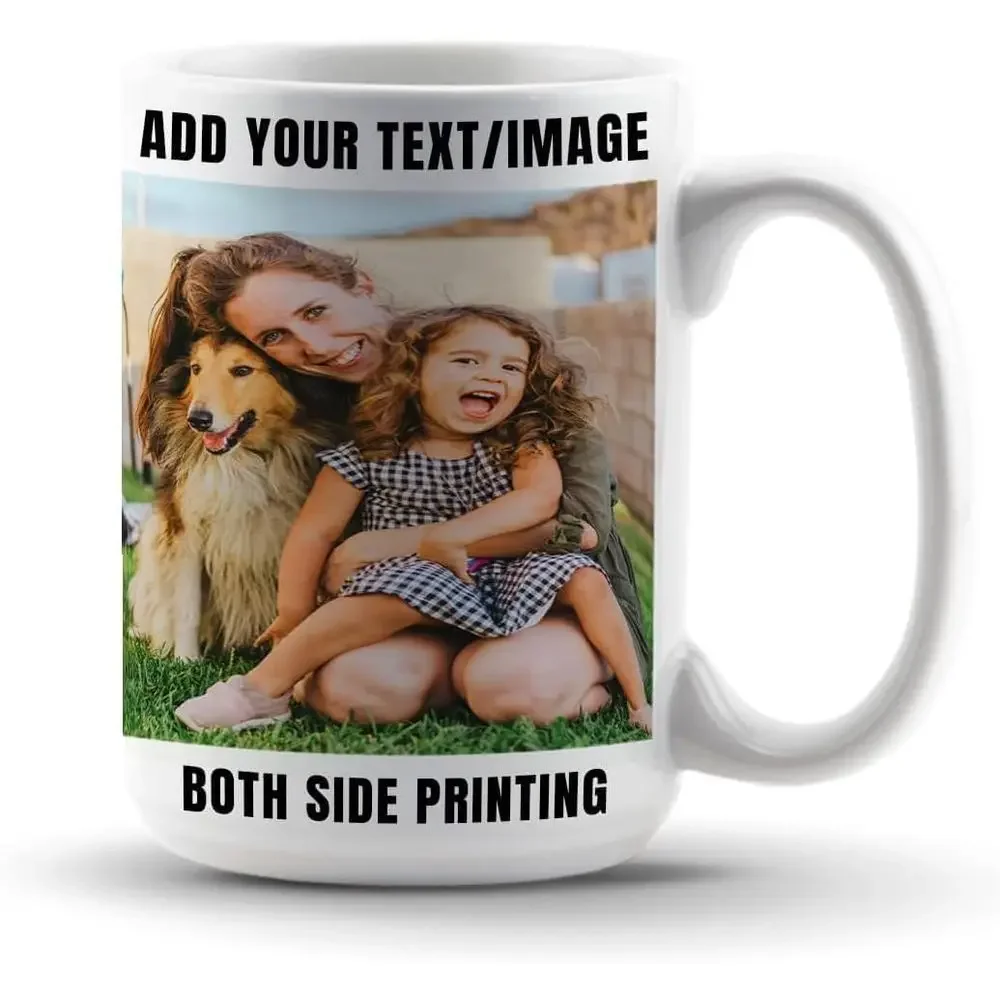 

Custom Coee Mug Personalized Coee Mug with Photo Design Text Logo Customized Mugs Cups Gits or Birthdays Anniries Weddings 15oz