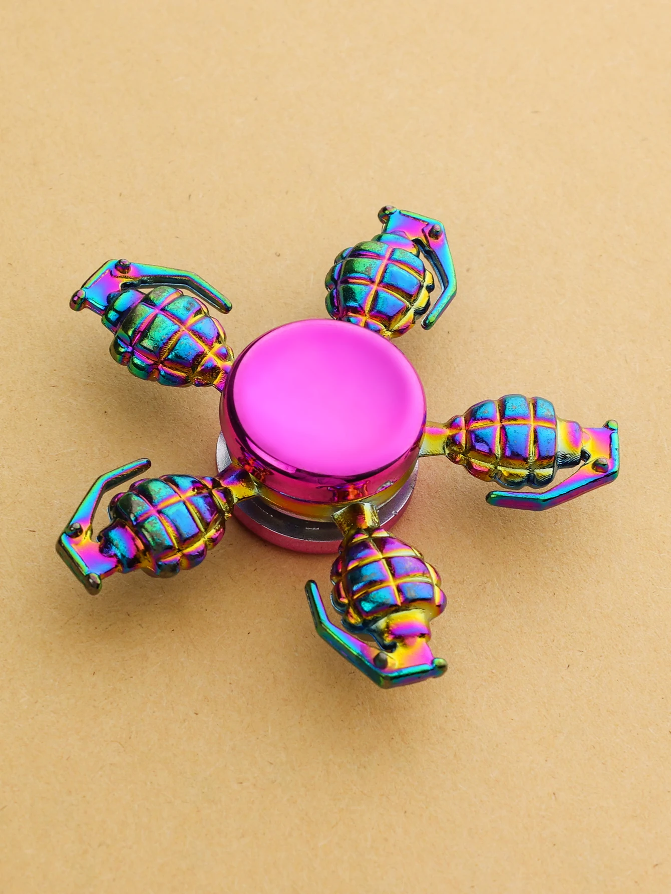 Fidget Spinner coloré en alliage de Zinc, jouet en forme de Grenade à main, soulagement du Stress au bureau, jeu de divertissement et de loisirs amusant