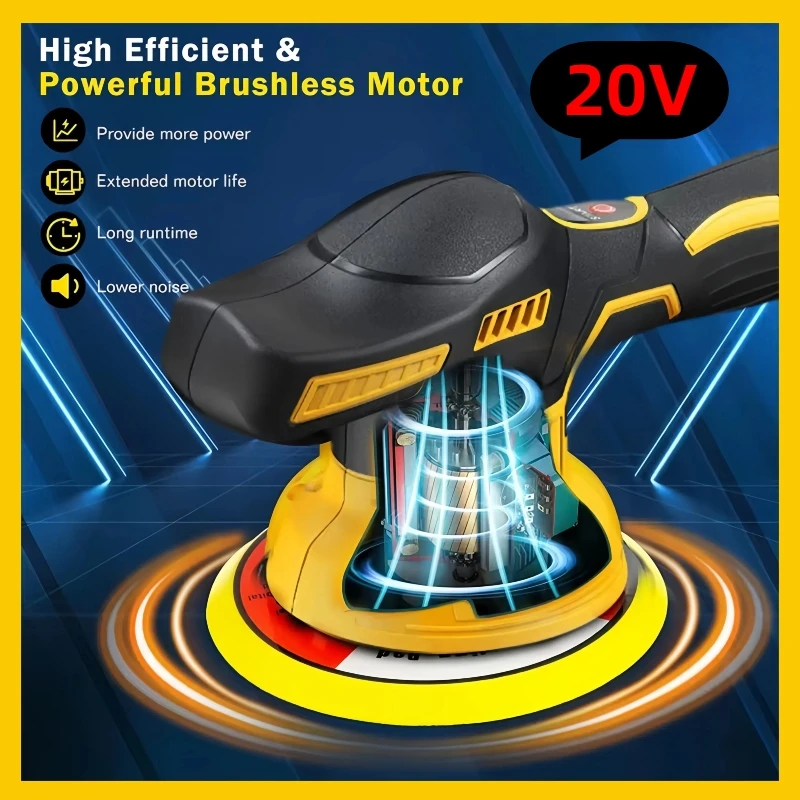 디월트 8단계 디지털 디스플레이 긴 배터리 수명 무선 광택기 전기 광택기 자동차 왁싱 폴리싱 기계 전동 공구