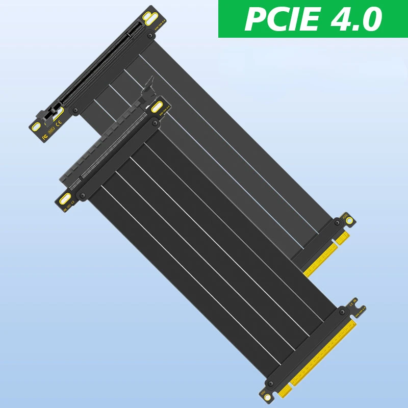 

PCIe 4.0 Riser Cable,GEN 4 X16 PCI Express Riser Extender,GUP Riser Adapter for Graphics Card Vertical [ PCI-E 4.0 ] [ 90° GPU ]