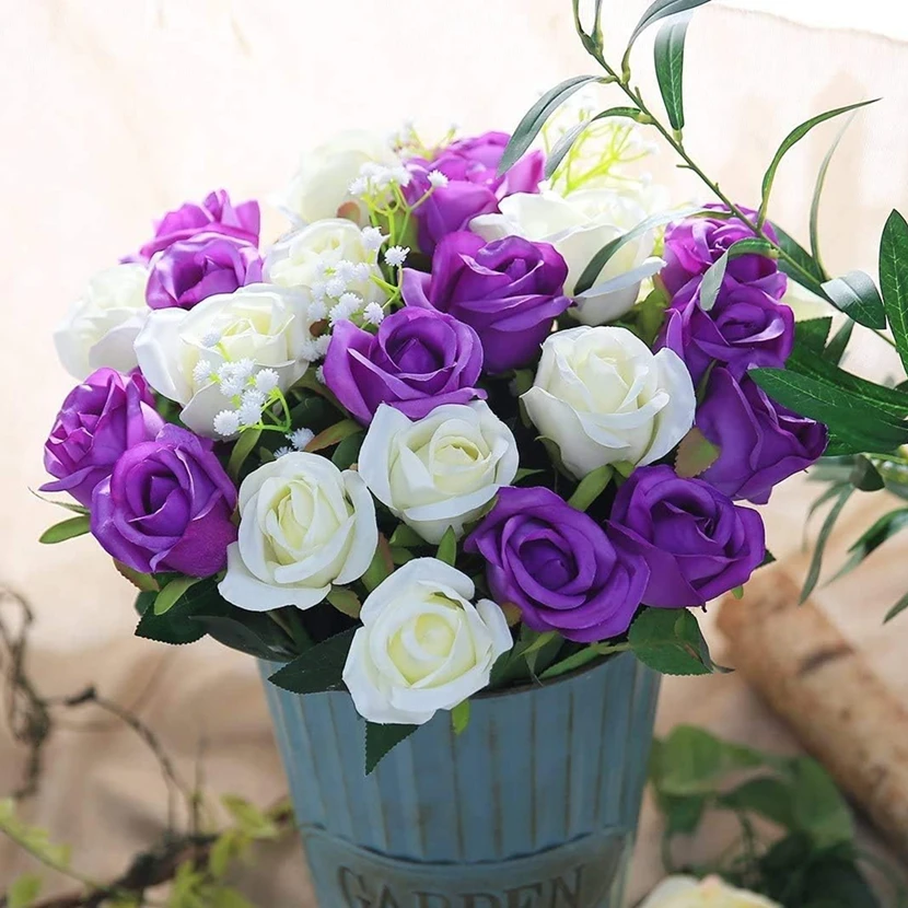 Artificial Flowers Rose Bouquets Wedding Bridal Decorative Garland Festival Decorations Vases Home Garden Party Gift Fake Plants