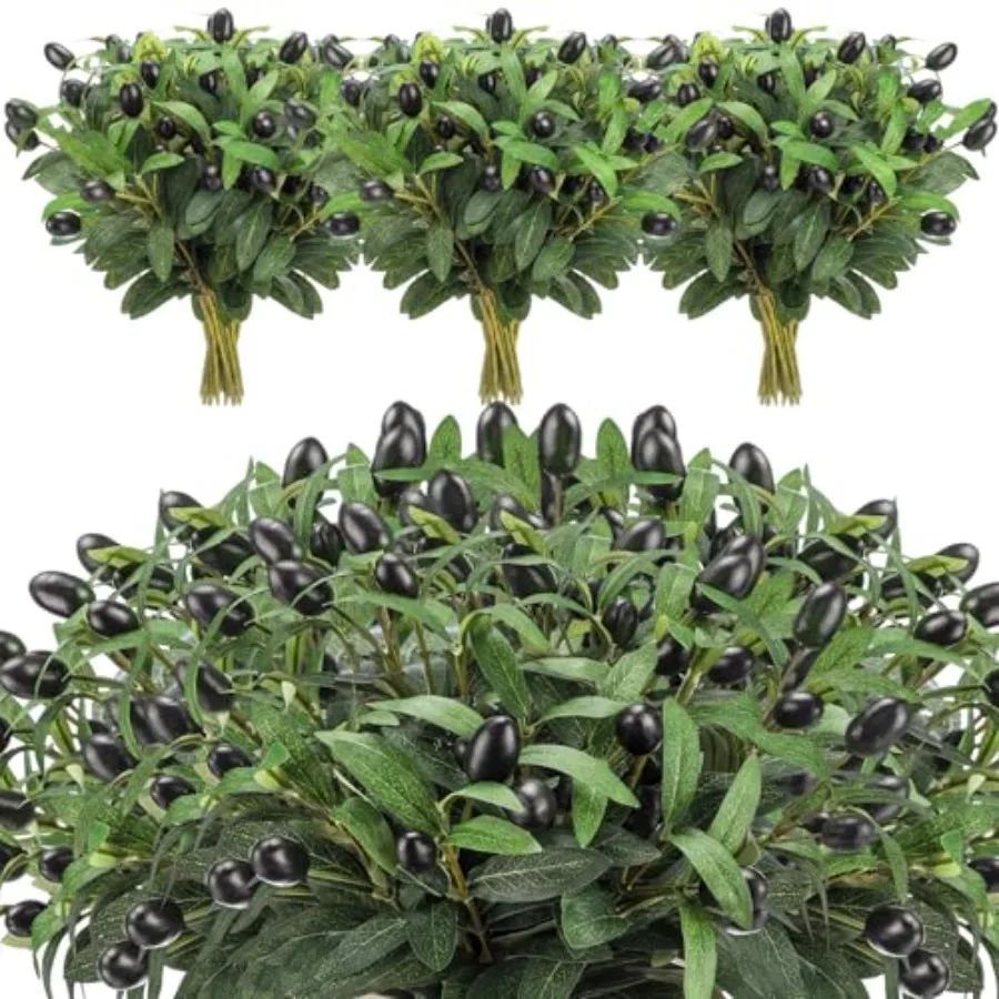 

Artificial olive branches for tabletop decor, faux olive leaf stems in green, 11.5-inch tall, 100 pcs, ideal for home, office,