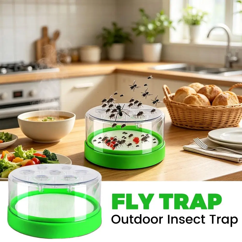 Non-Toxic Reusable Fly Trap Fruit Insect Catcher with Bait Indoor Outdoor Use Household Garden Gnat Killer Must-Have Effective