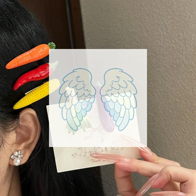 Novelty Funny Vegetable Shape Hair Pins Realistic Food Hair Barrettes Duckbill Clip Bangs Hair Ornament Children Side Hair Clip