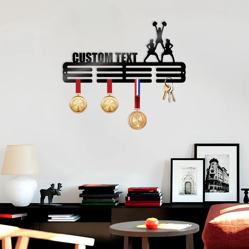 

1PC Creative Cheerleading Customized Name Hooks Metal Art Metal Hanger Iron Rack For Hanging Trophies Living Room Decor