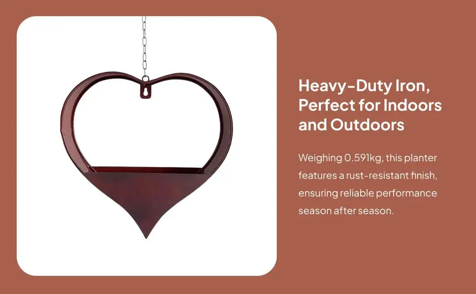 Heart Shape Hanging Planter Metal Plant Pot Professional Yard Flowerpot Indoor and Outdoor Hanging Plant Basket Pot