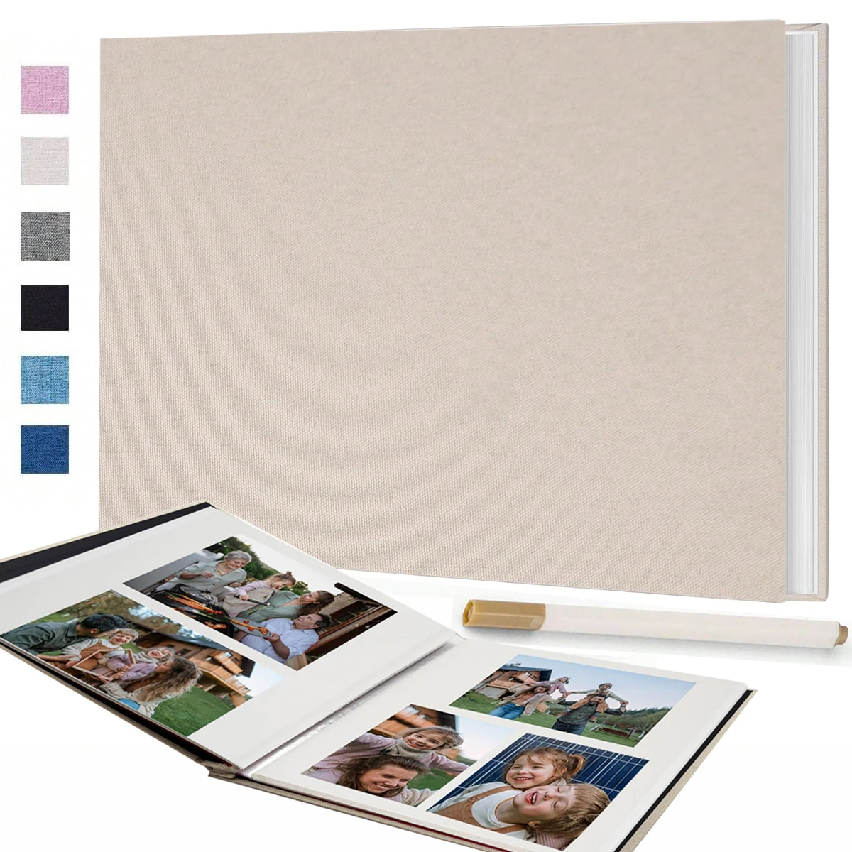 Self adhesive 3x5 4x6 5x7 6x8 magnetic scrapbook album DIY40 page linen cover Wedding Photo Album & DIY Craft Album