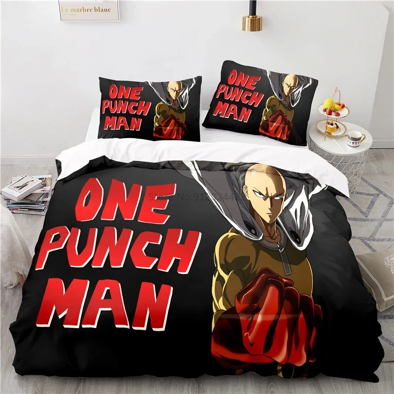 ONE PUNCH-MAN Cartoon Bedding Sets Anime Print Duvet Cover Set with Pillowcase Home Textile Twin Full Queen King Size 2/3pcs