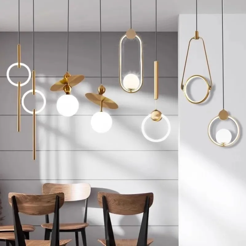 

Minimalist Black and Gold Pendant Light with Simple Structure for Bedroom Living Room Modern Hanging Lighting Fixture