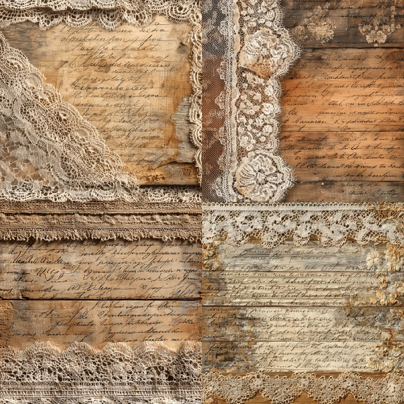 24 Sheets 6"X6" Paper Pad Vintage Lace Letter Paper Patterned Papers Design Paper for Decorative Craft Scrapbooking Album DIY view 3
