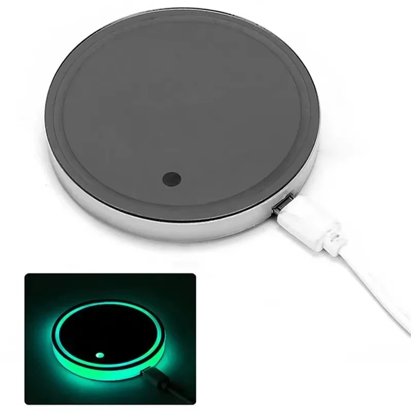 New 7 Color LED Car Cup Holder Light Luminous Coaster Water Cup Pad For VW Volkswagen Polo Jetta Golf Beetle CC GTI golf Passat - view 4