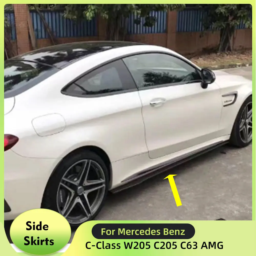 Grembiuli per minigonne laterali in fibra di carbonio/FRP per Mercedes Benz classe C W205 C205 C63 AMG 2 porte 4 porte 2015/90-17 Kit di protezione