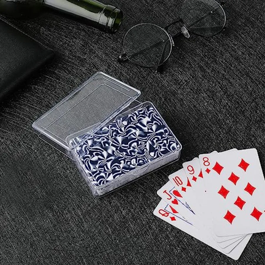 6 Pieces Clear Playing Card Boxes Playing Card Case Snaps Closed Card Holder Organizer Plastic Card Deck for Gaming Cards Busin