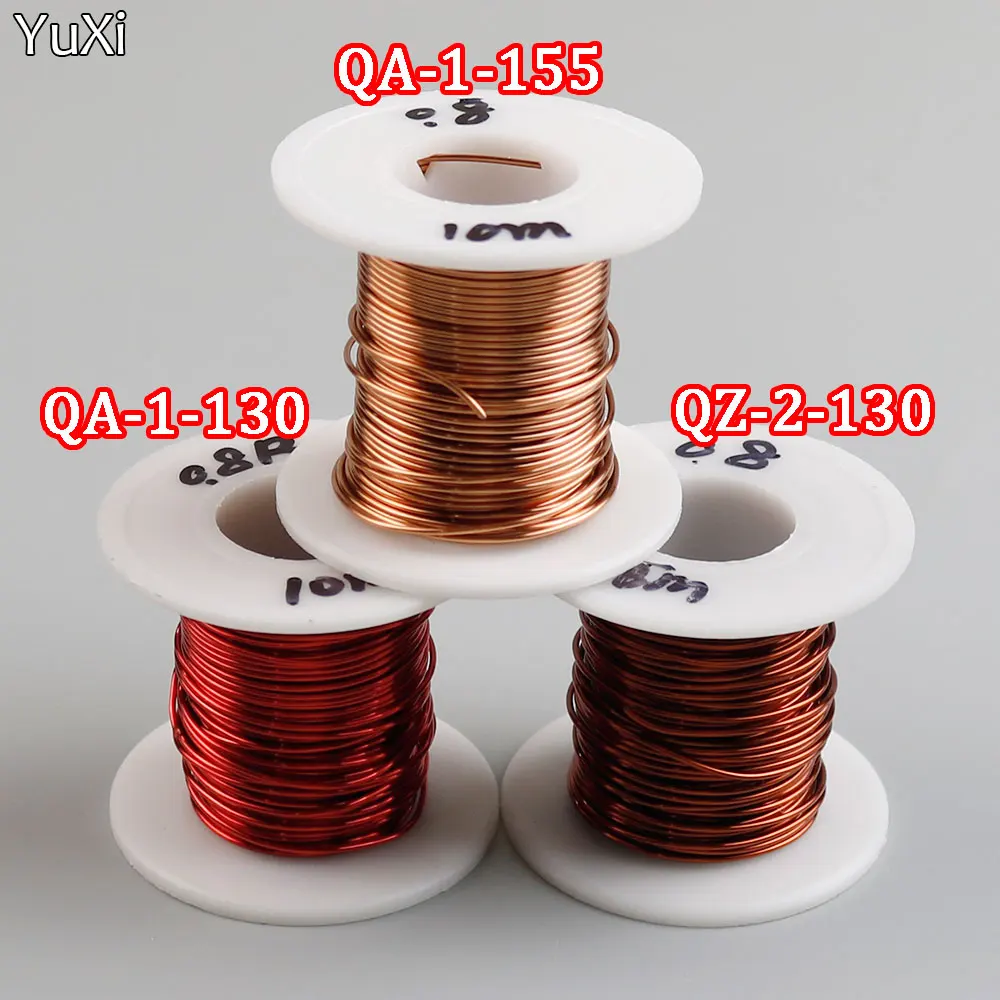 

YuXi 10 Meters/Lot 0.8mm Copper Wire QA-1-155 QZ-2-130 QA-1-130 High Temperature Polyurethane Enameled Wire