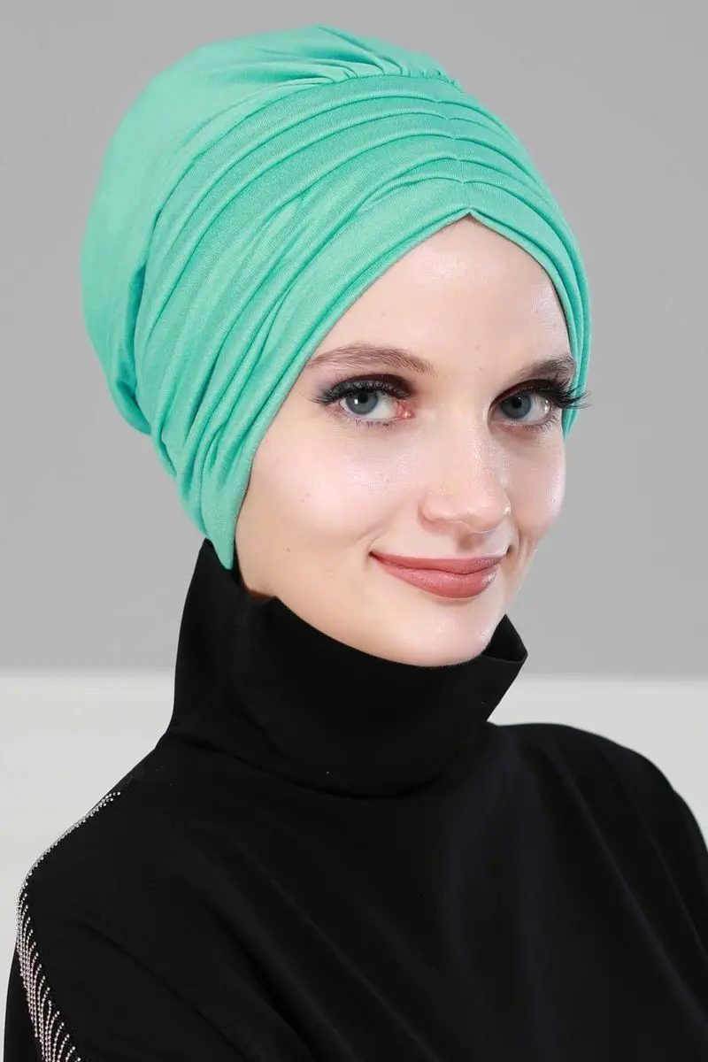 Hueso peinado plisado Turquesa